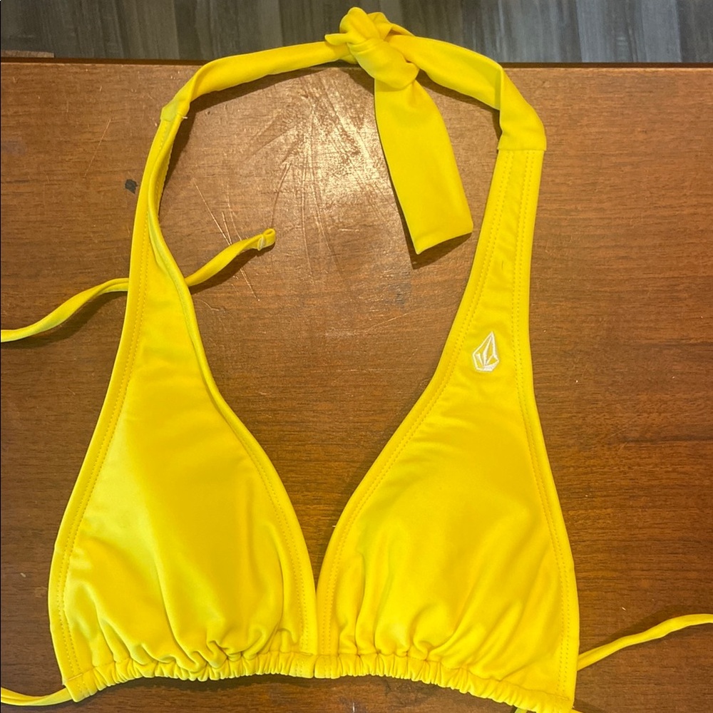 Yellow Halter Bikini Top